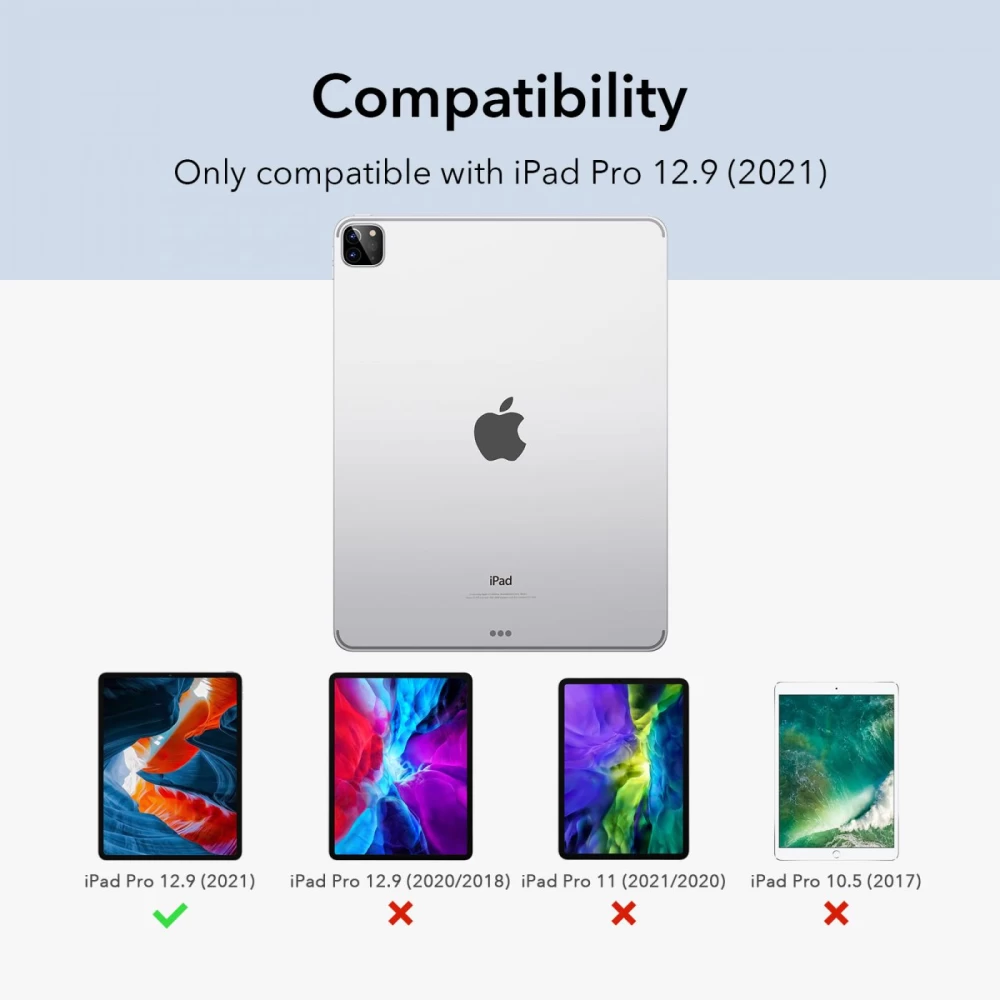 Apple iPad Pro 12.9 (2021) Planšetės dėklas rožinis ESR Rebound Magnetic 