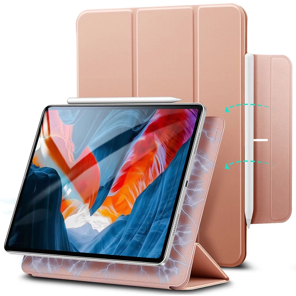 Apple iPad Pro 12.9 (2021) Planšetės dėklas rožinis ESR Rebound Magnetic