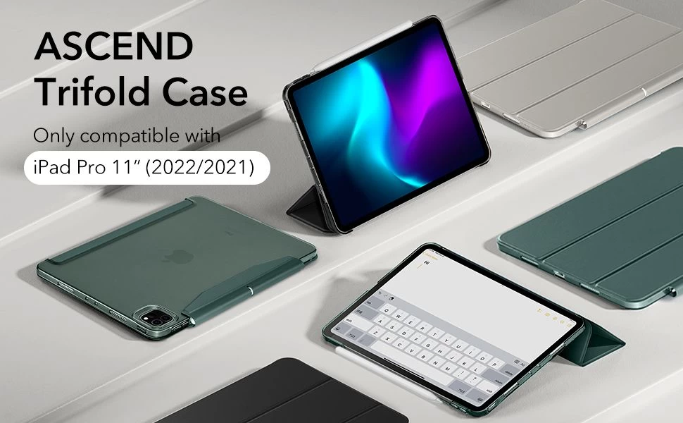 Apple iPad Pro 11 (2021) tahvelarvuti ümbris must ESR ASCEND TRIFOLD