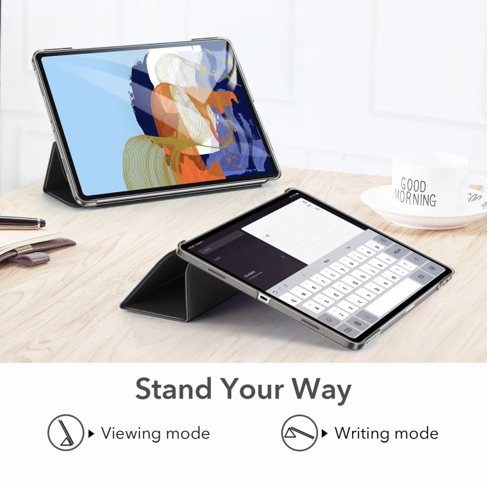 Apple iPad Pro 11 (2021) tahvelarvuti ümbris must ESR Ascend Trifold  /Tempered Glass