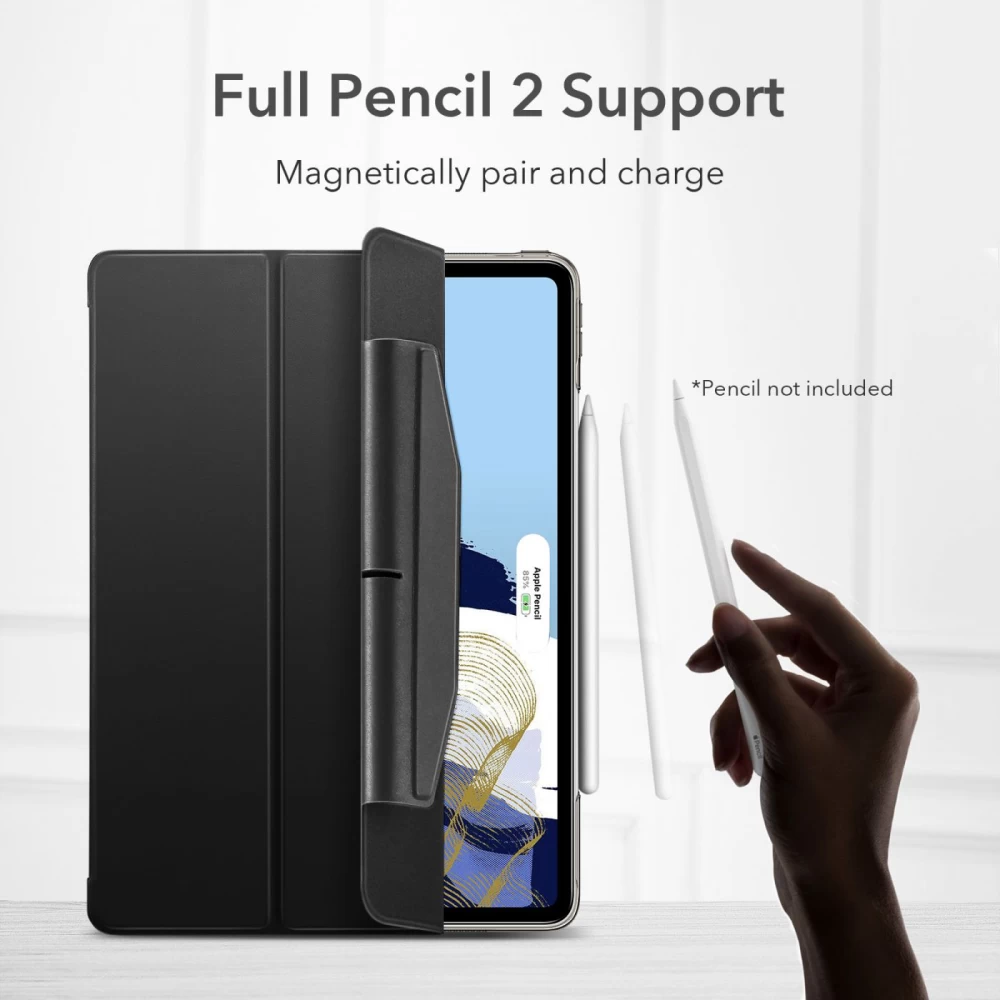 Apple iPad Pro 11 (2021) tahvelarvuti ümbris must ESR Ascend Trifold  /Tempered Glass