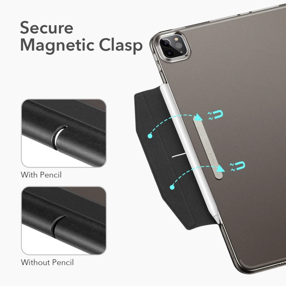 Apple iPad Pro 11 (2021) tahvelarvuti ümbris must ESR Ascend Trifold  /Tempered Glass