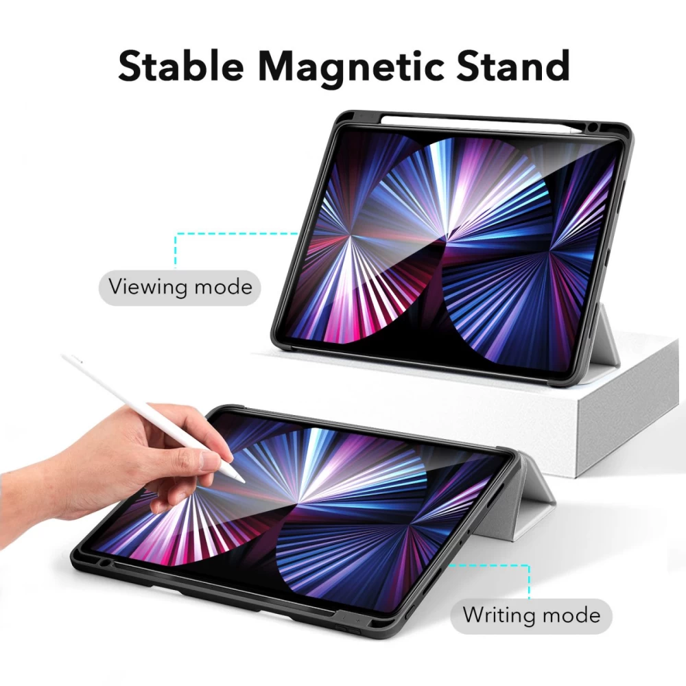 Apple iPad Pro 11 (2021) tablet suojakuori, suojakotelo harmaa ESR Rebound Pencil