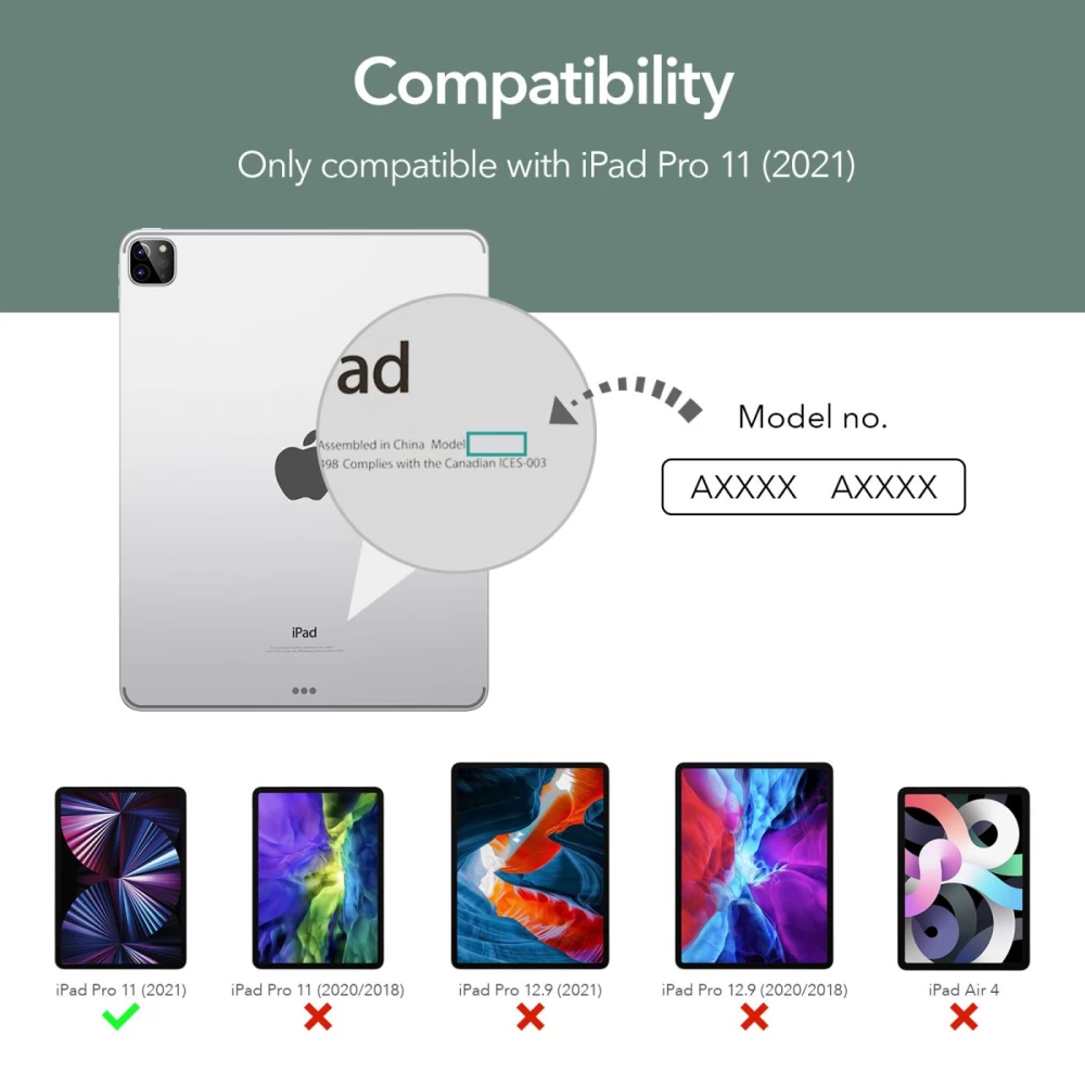 Apple iPad Pro 11 (2021) tahvelarvuti ümbris roheline ESR Ascend Trifold 