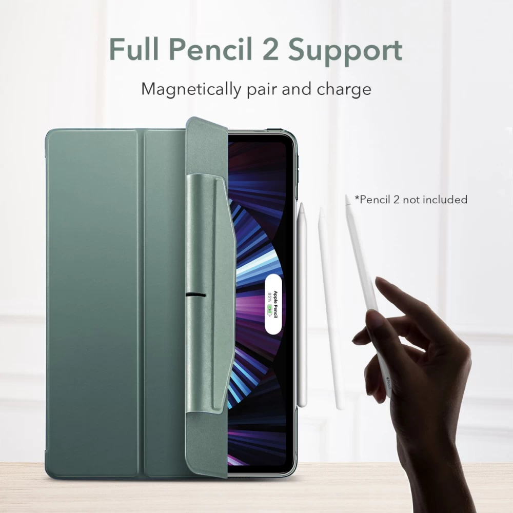 Apple iPad Pro 11 (2021) tahvelarvuti ümbris roheline ESR Ascend Trifold 