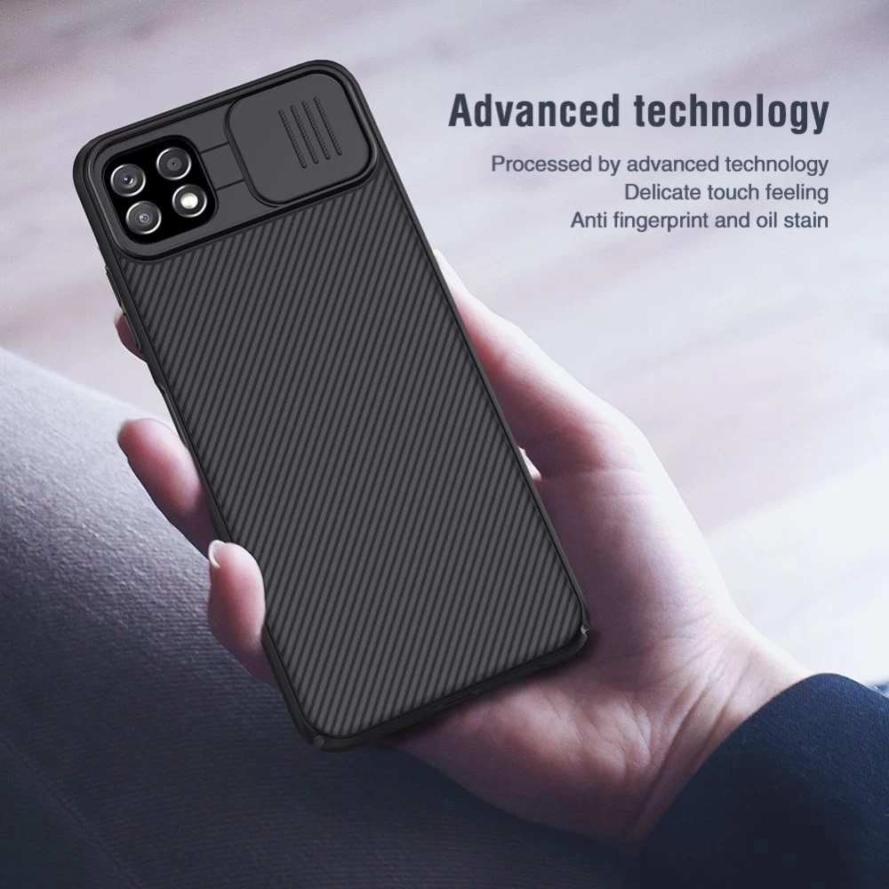 Samsung Galaxy A22 dėklas Juoda Nillkin CamShield  5G