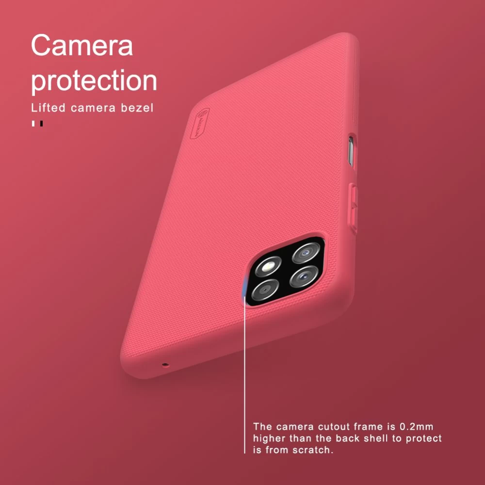 Samsung Galaxy A22 dėklas raudonas Nillkin Super Frosted Shield  5G