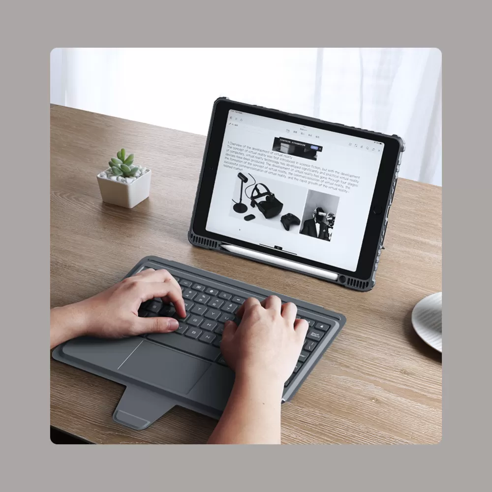 Apple iPad 10.2 8th Gen (2020) tablet skal, fodral svart NILLKIN BUMPER COMBO KEYBOARD (BACKLIT VERSION)