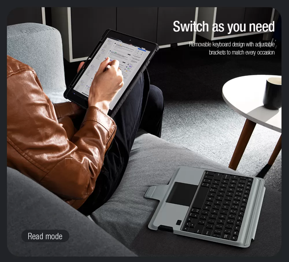 Apple iPad 10.2 8th Gen (2020) tablet skal, fodral svart NILLKIN BUMPER COMBO KEYBOARD (BACKLIT VERSION)