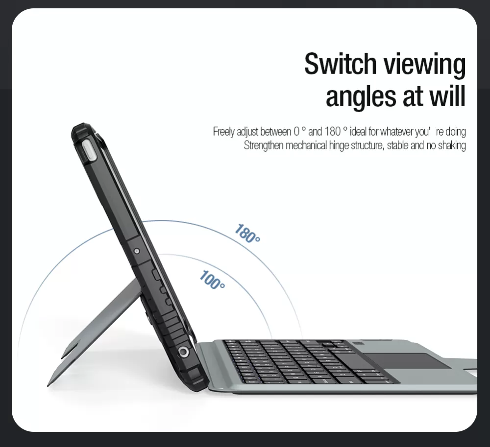 Apple iPad 10.2 8th Gen (2020) tablet skal, fodral svart NILLKIN BUMPER COMBO KEYBOARD (BACKLIT VERSION)