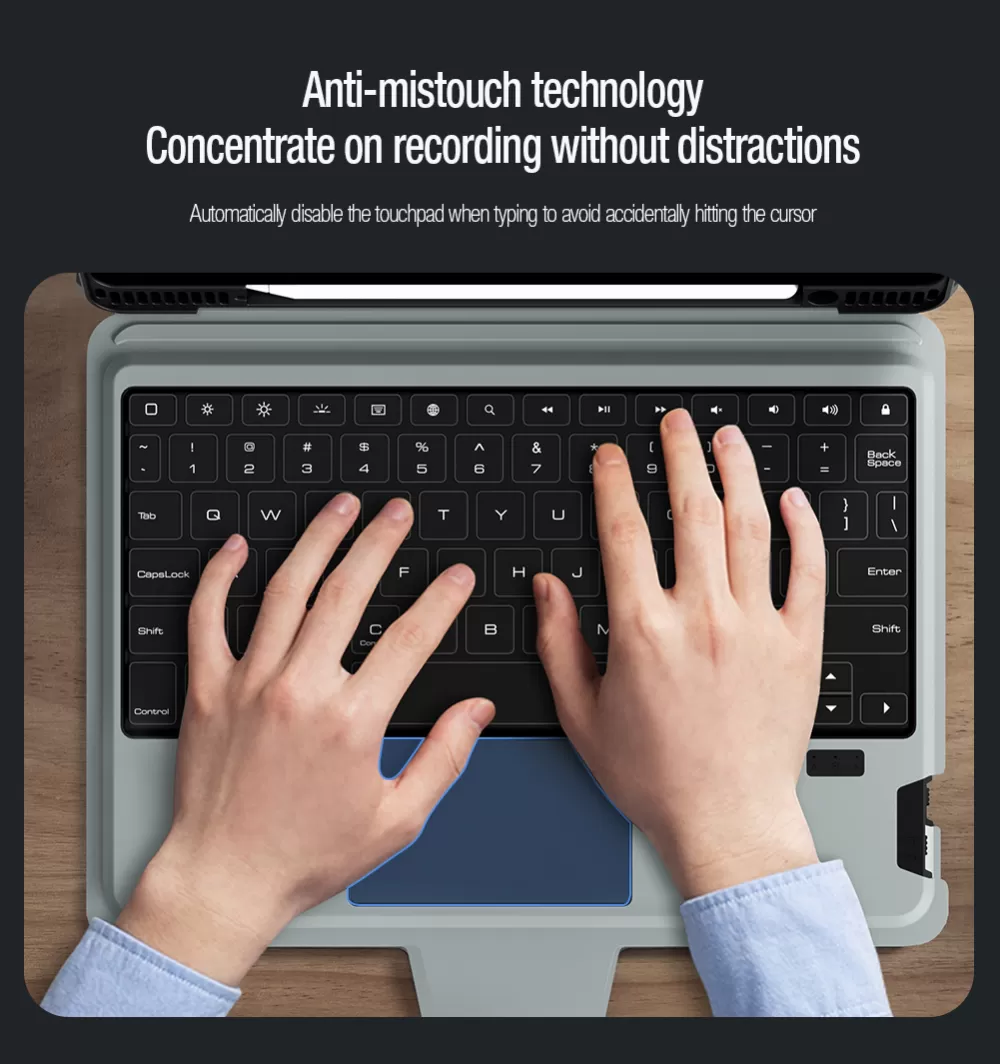 Apple iPad 10.2 8th Gen (2020) tablet skal, fodral svart NILLKIN BUMPER COMBO KEYBOARD (BACKLIT VERSION)