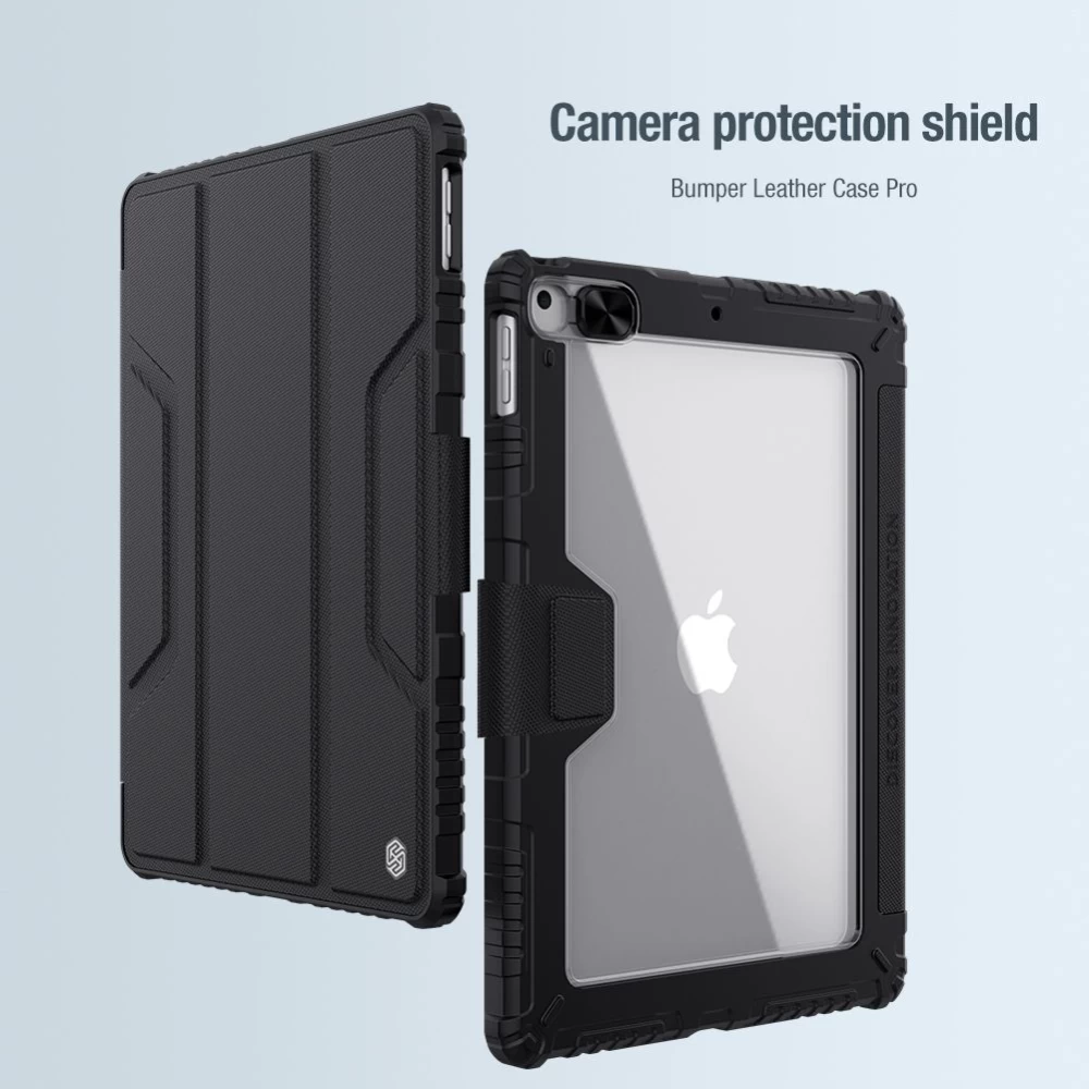 Apple iPad 10.2 8th Gen (2020) tablet skal, fodral svart Nillkin Bumper Leather  Pro