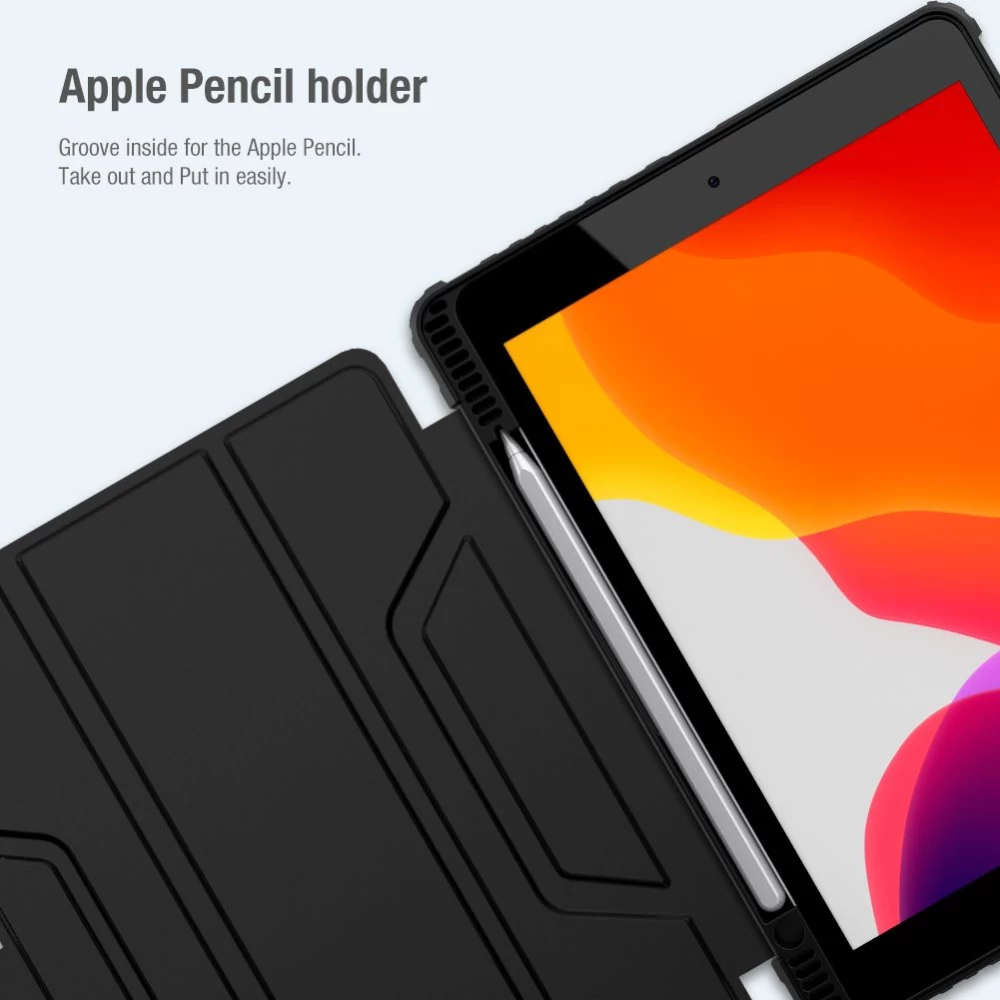Apple iPad 10.2 8th Gen (2020) tablet skal, fodral svart Nillkin Bumper Leather  Pro