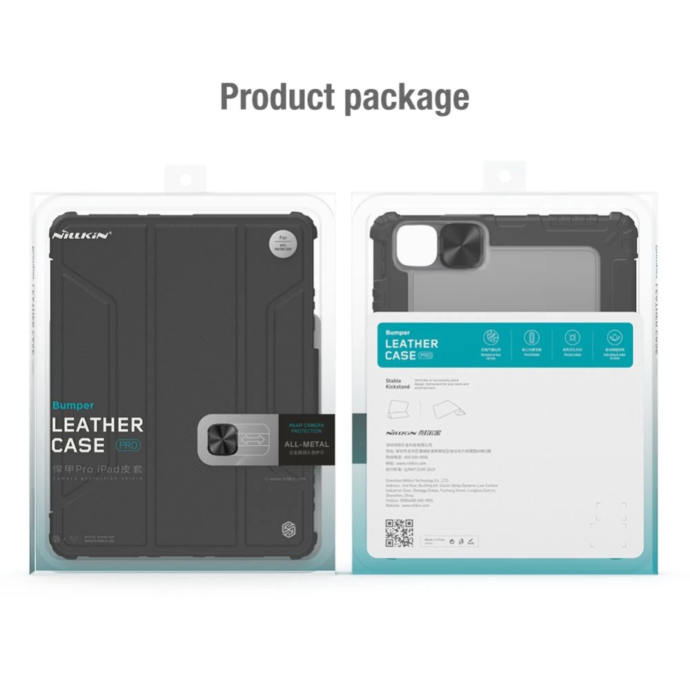 Apple iPad 10.2 8th Gen (2020) tablet skal, fodral svart Nillkin Bumper Leather  Pro