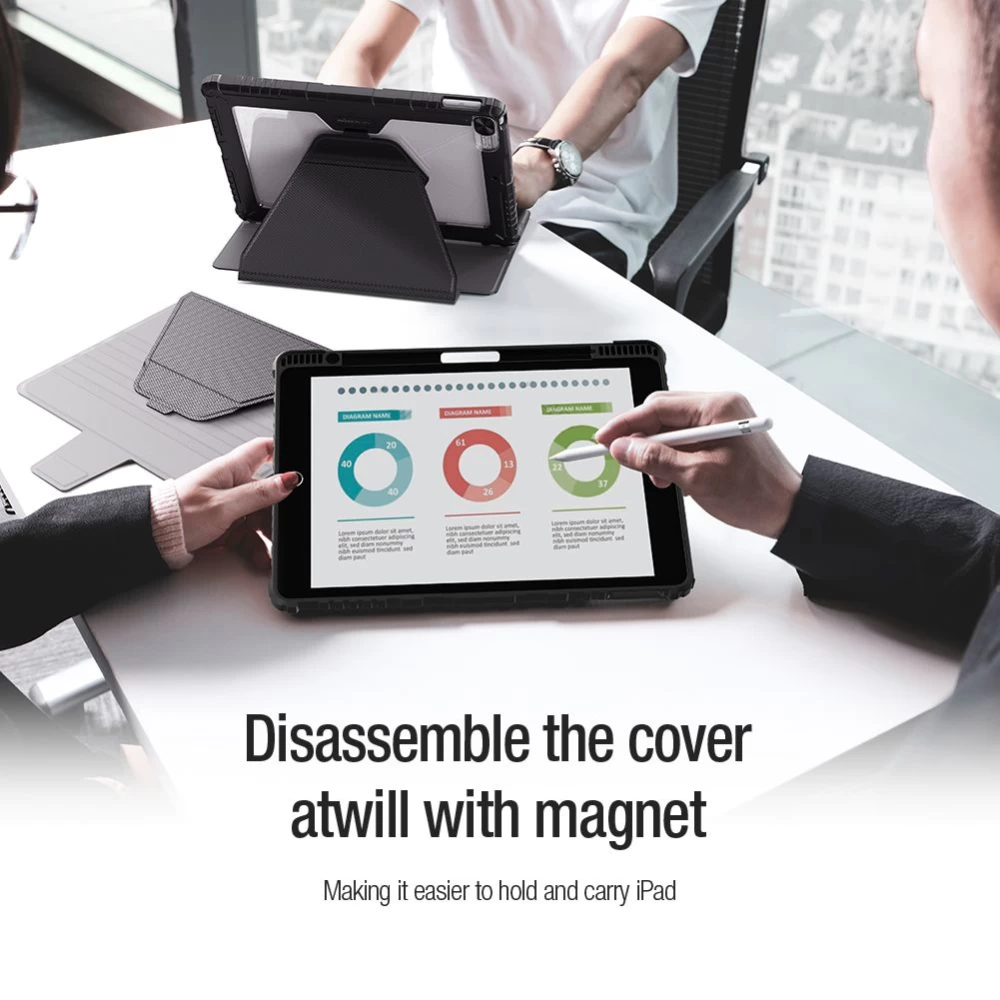 Apple iPad 10.2 8th Gen (2020) tablet suojakuori, suojakotelo sininen NILLKIN Bumper SnapSafe