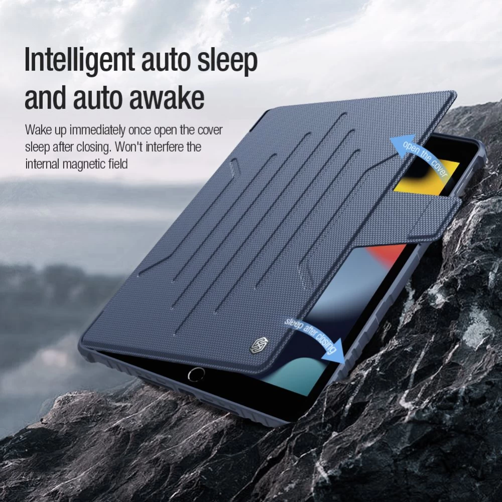 Apple iPad 10.2 8th Gen (2020) tablet suojakuori, suojakotelo sininen NILLKIN Bumper SnapSafe