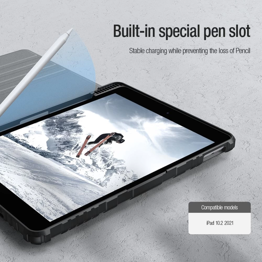 Apple iPad 10.2 8th Gen (2020) tablet suojakuori, suojakotelo sininen NILLKIN Bumper SnapSafe