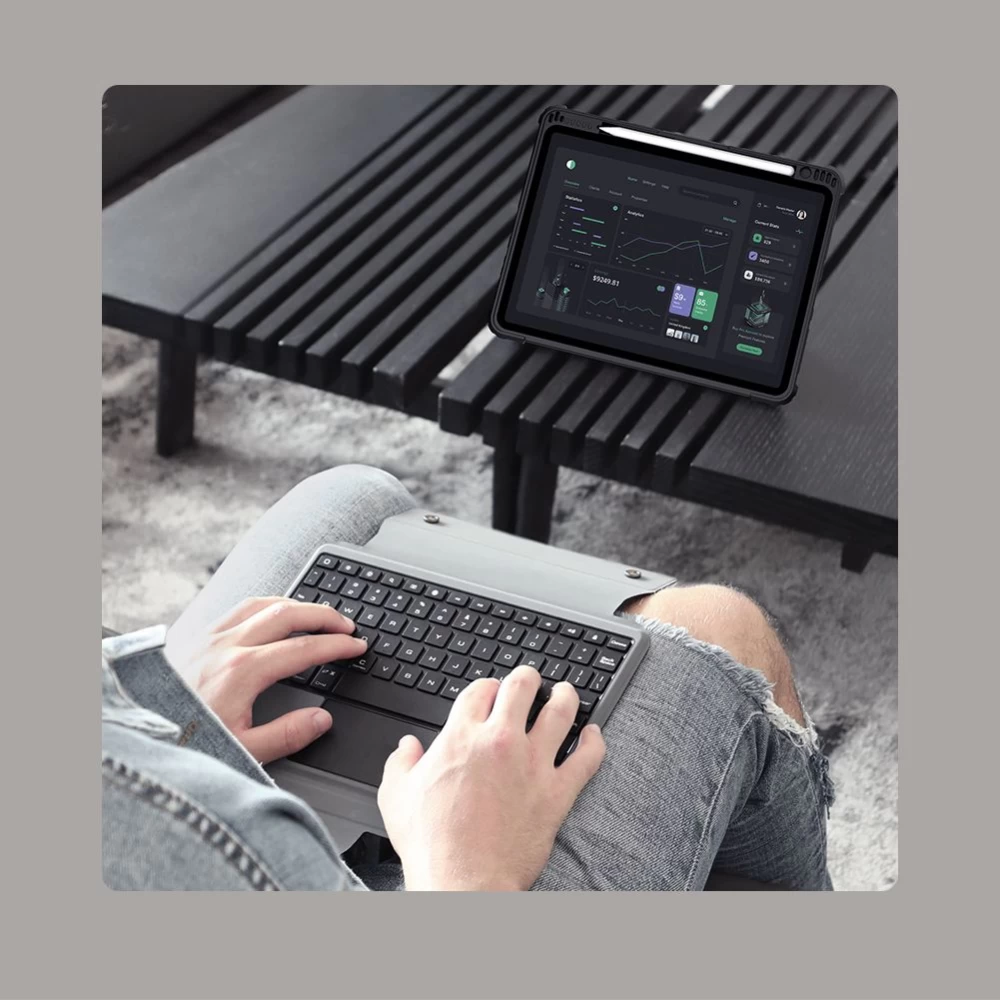 Apple iPad Air 10.9 (2020) tablet skal, fodral svart NILLKIN BUMPER COMBO KEYBOARD