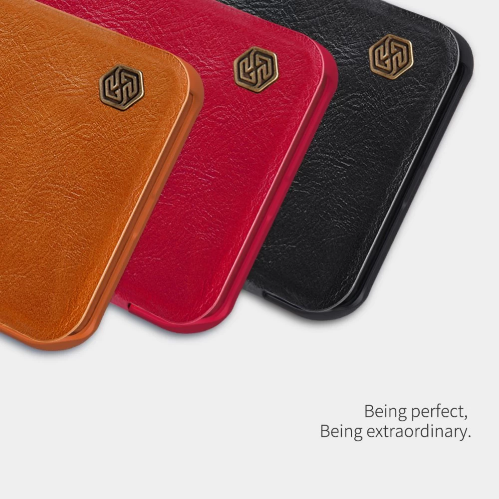 Huawei P50 dėklas Juoda Nillkin Qin Leather 