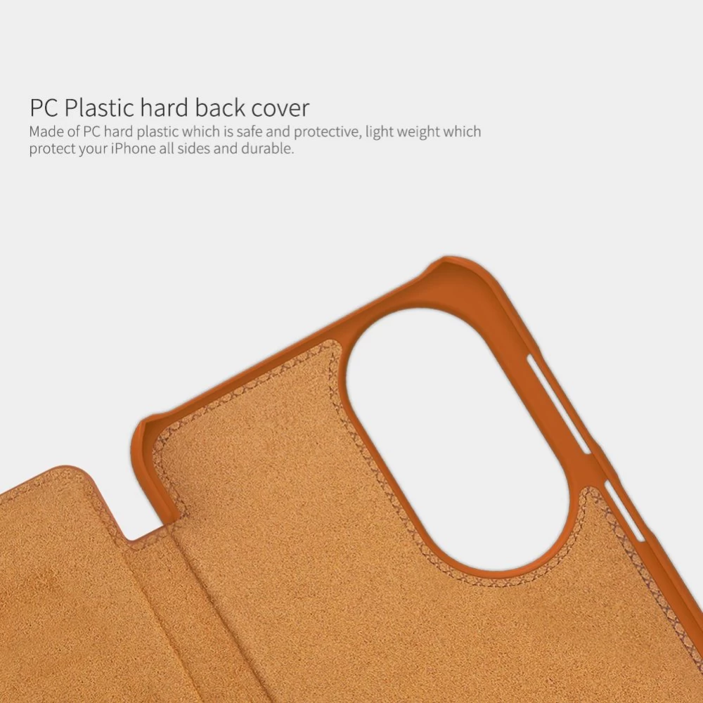 Huawei P50 dėklas Juoda Nillkin Qin Leather 