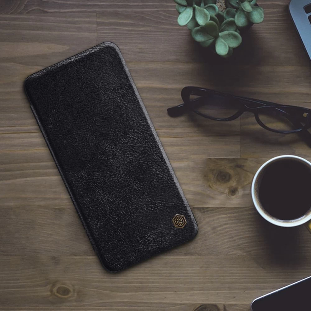 Huawei P50 dėklas Juoda Nillkin Qin Leather 
