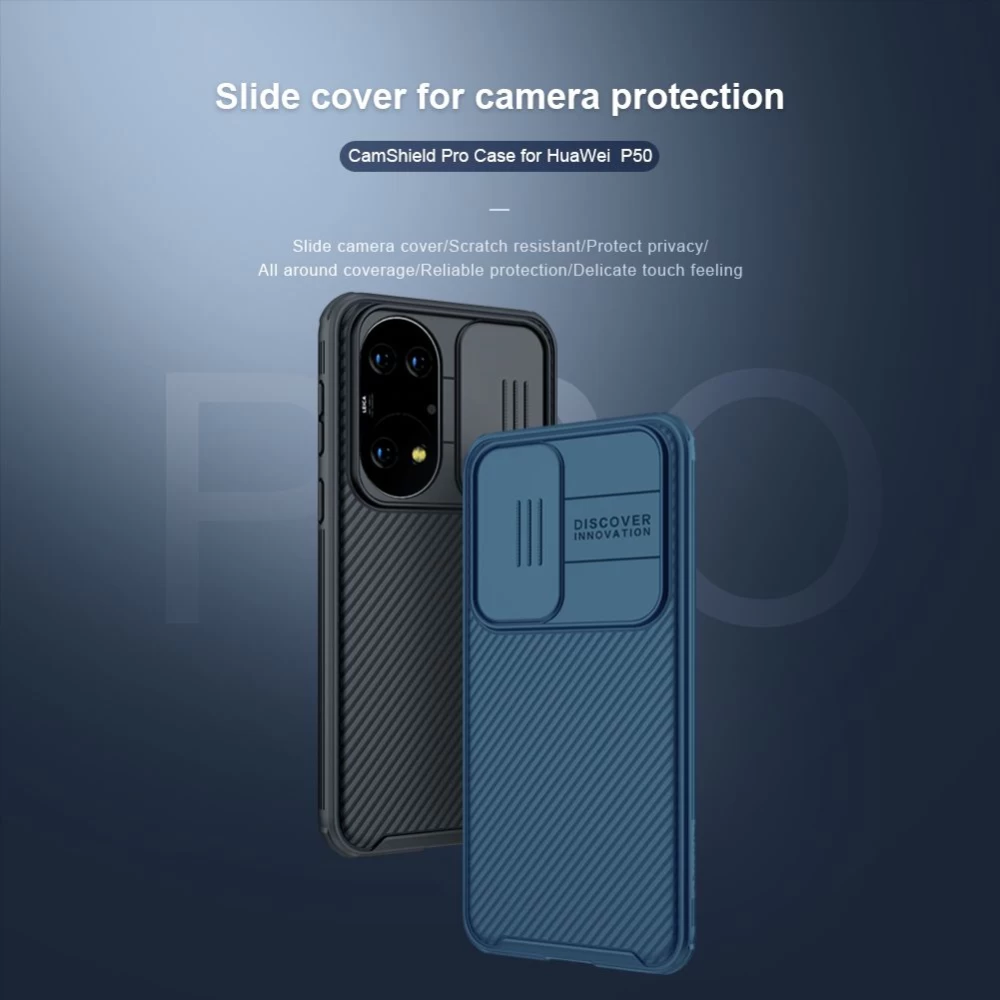 Huawei P50 dėklas mėlyna Nillkin CamShield PRO 