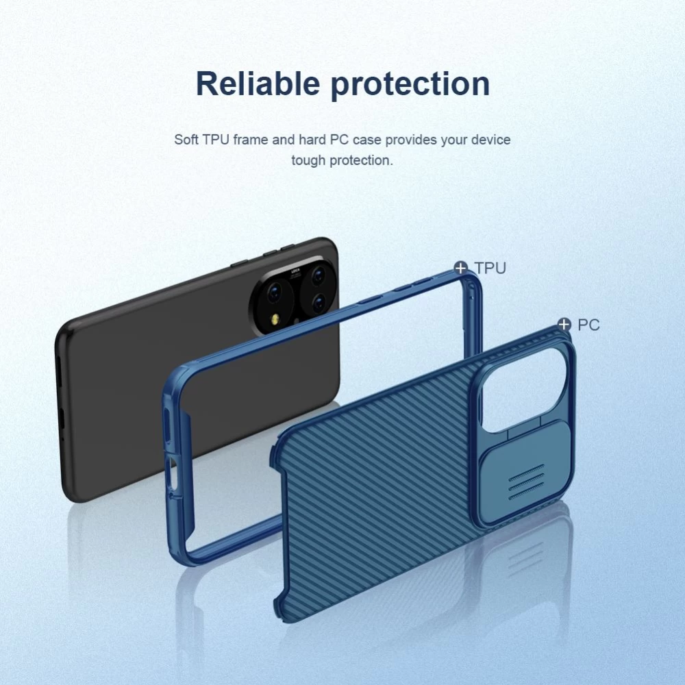 Huawei P50 dėklas mėlyna Nillkin CamShield PRO 