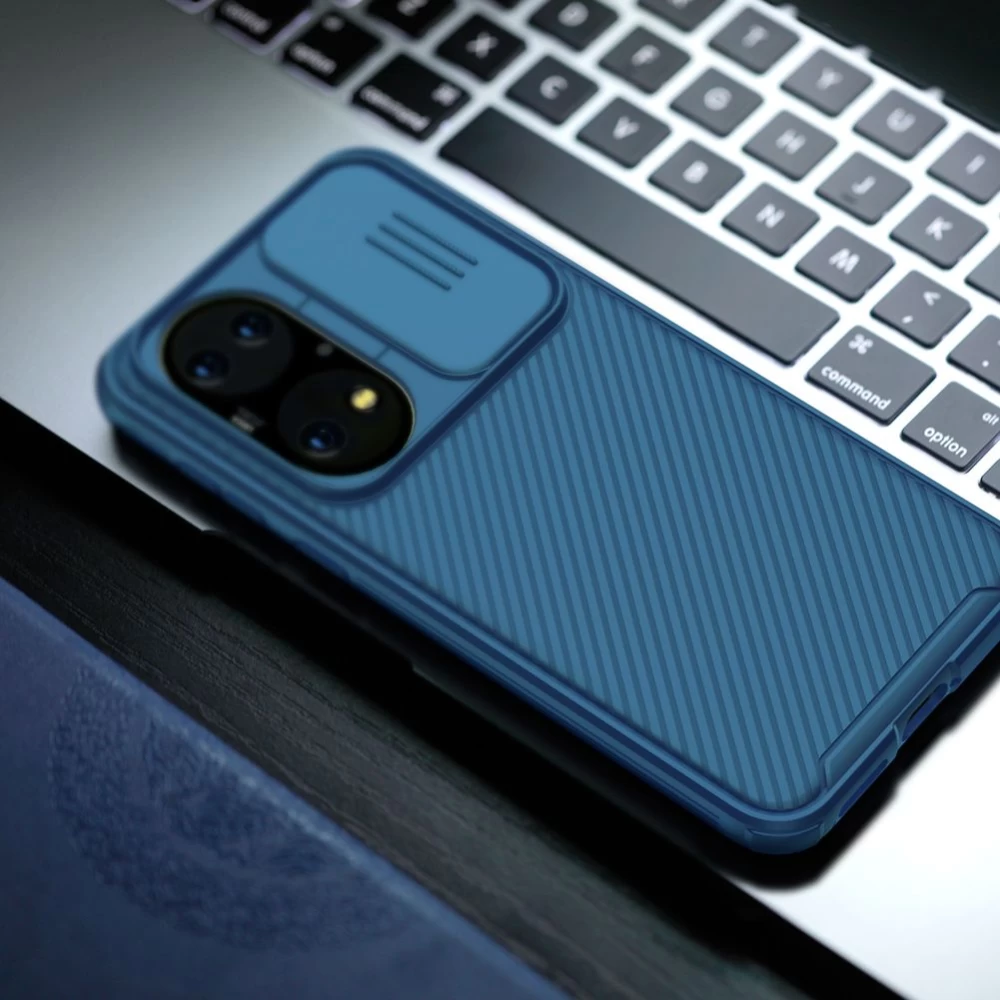 Huawei P50 dėklas mėlyna Nillkin CamShield PRO 