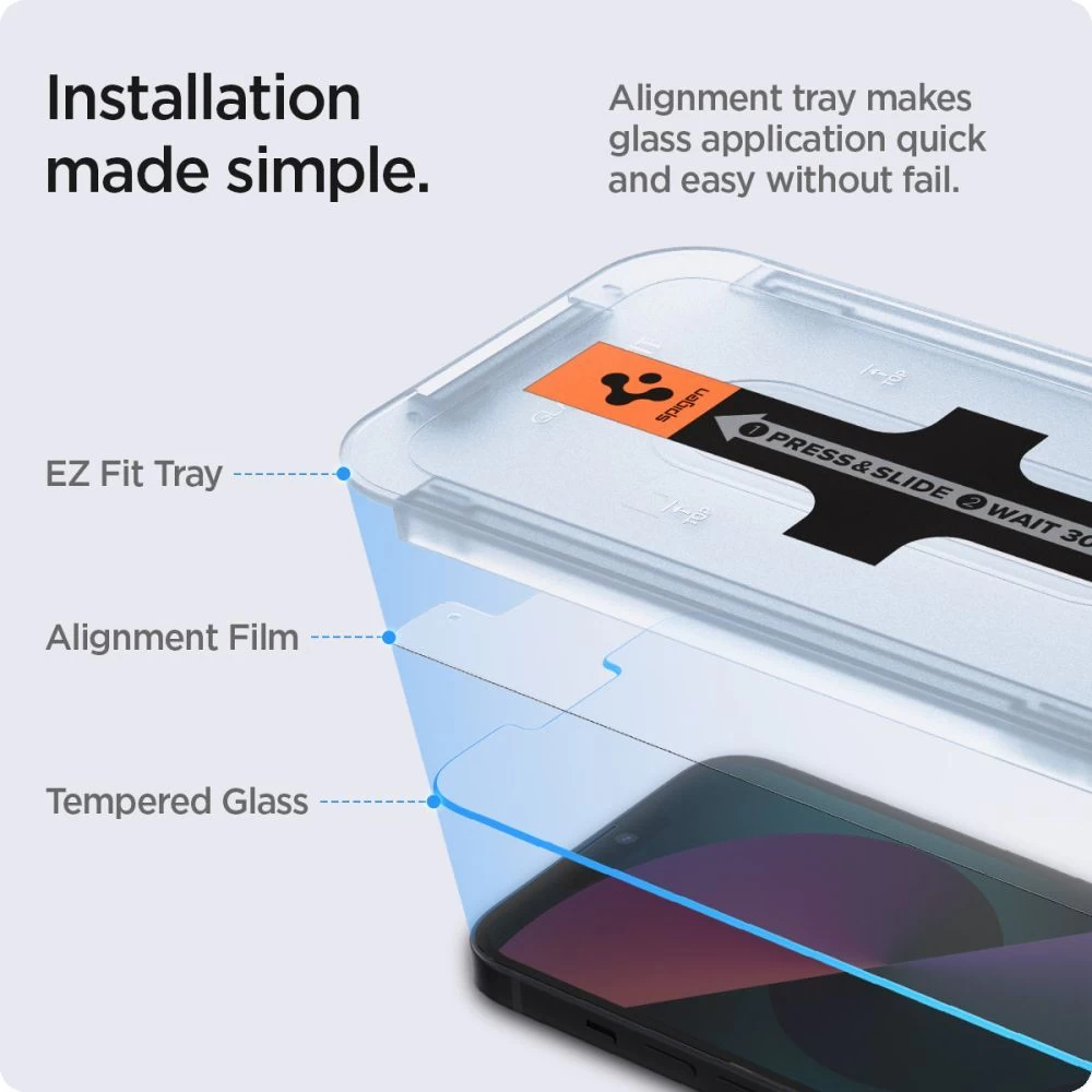 Apple iPhone 13 Tempered glass  SPIGEN GLAS.TR EZ-FIT (2-pack)