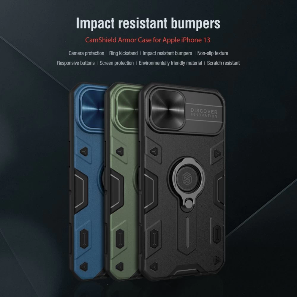 Apple iPhone 13 case green Nillkin CamShield Armor 