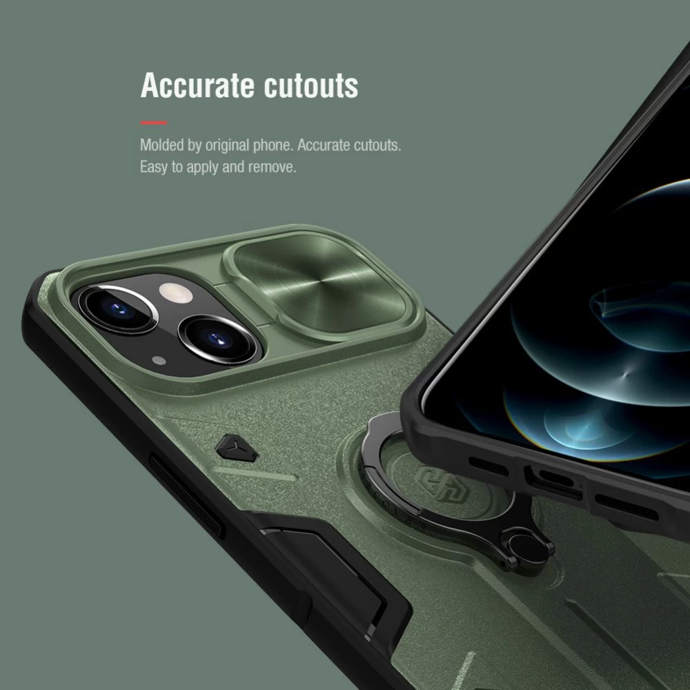 Apple iPhone 13 case green Nillkin CamShield Armor 