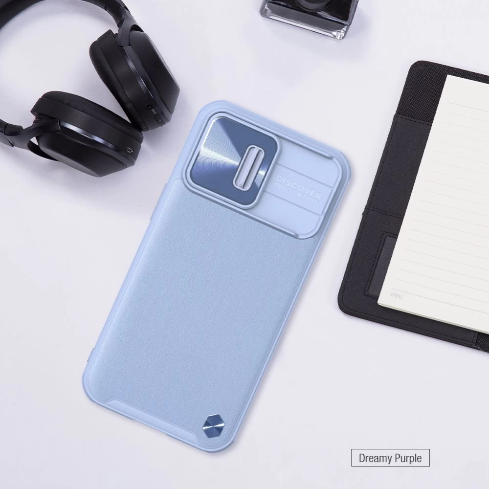 Apple iPhone 13 Pro ümbris must Nillkin CamShield Leather 