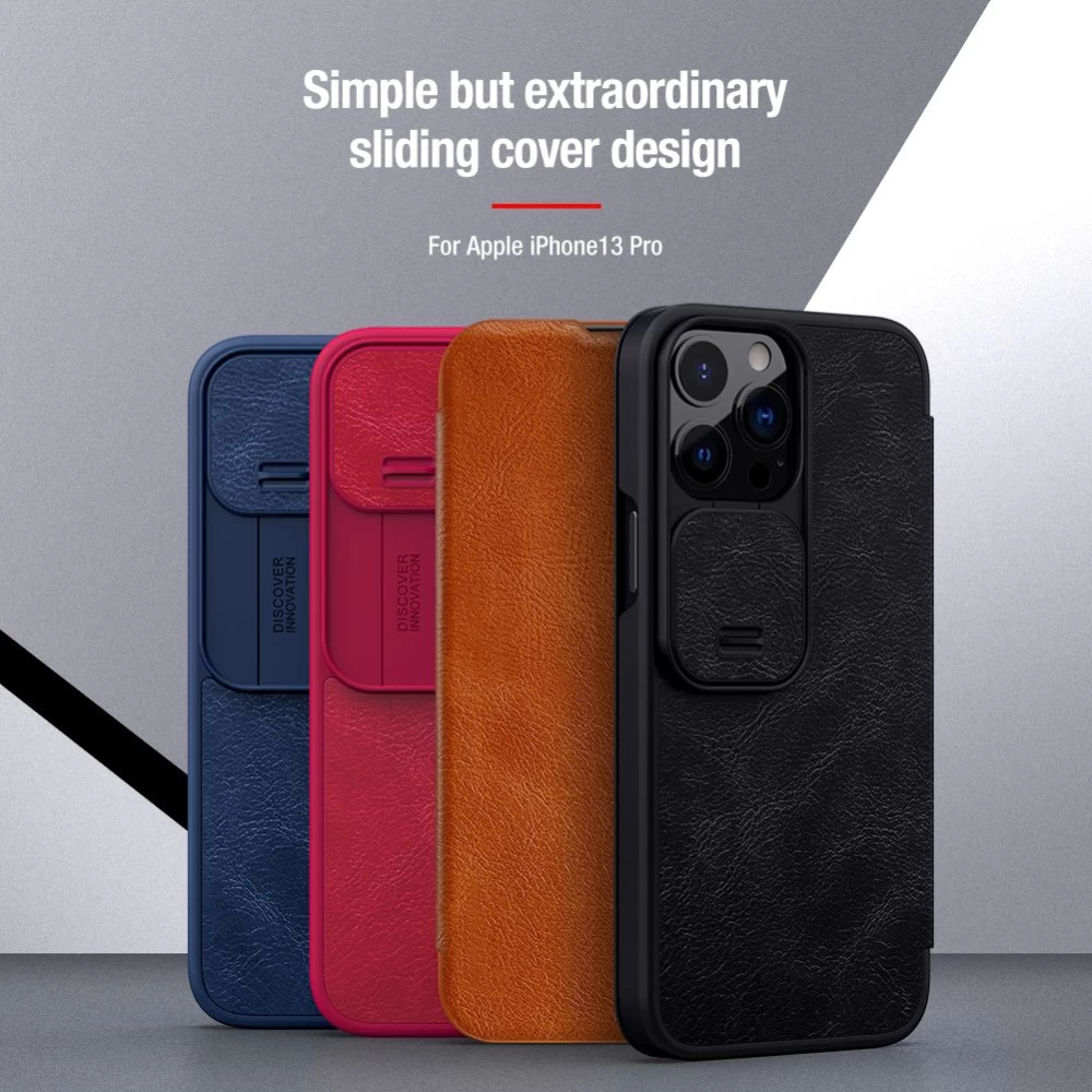 Apple iPhone 13 Pro case black Nillkin Qin Leather 