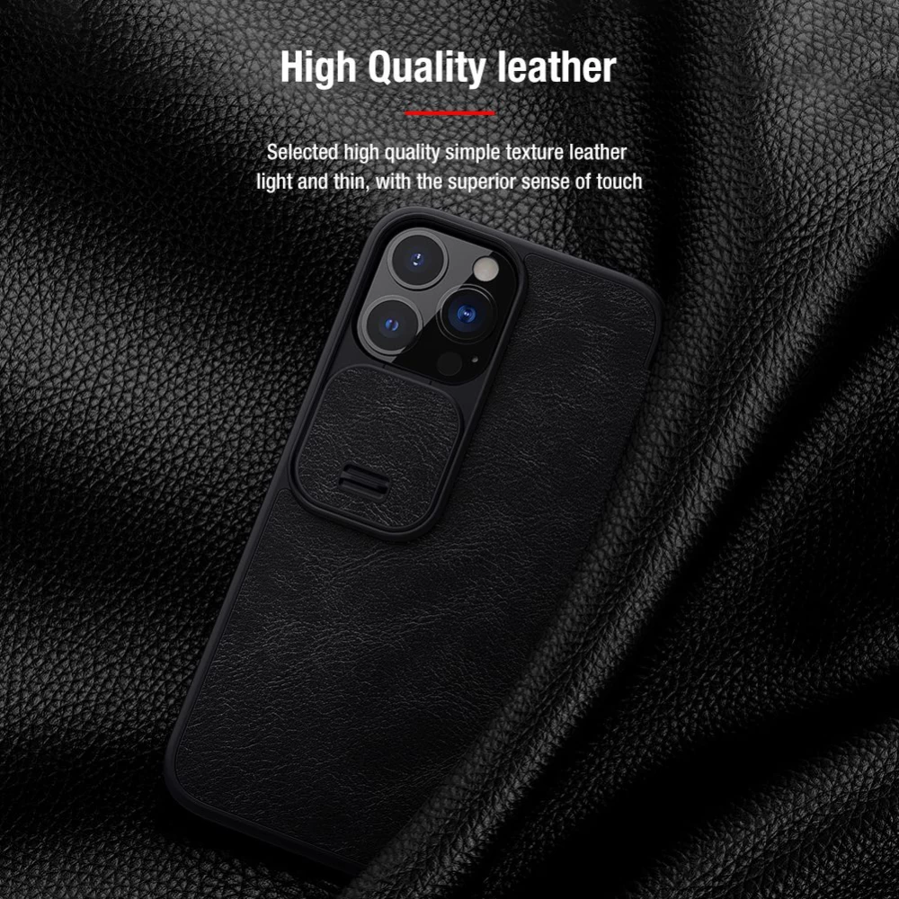 Apple iPhone 13 Pro case black Nillkin Qin Leather 