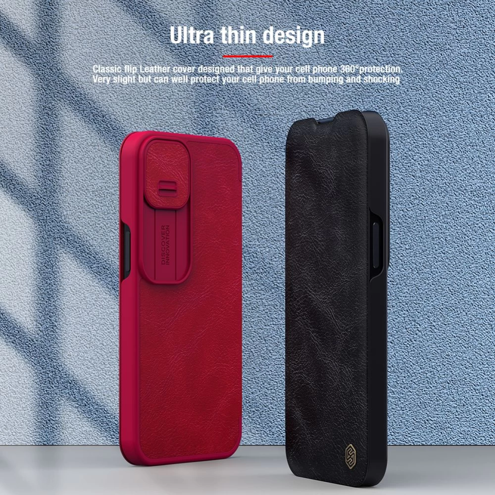 Apple iPhone 13 Pro case black Nillkin Qin Leather 