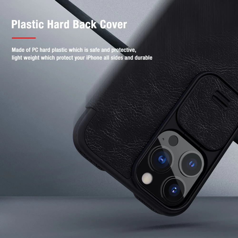 Apple iPhone 13 Pro case black Nillkin Qin Leather 