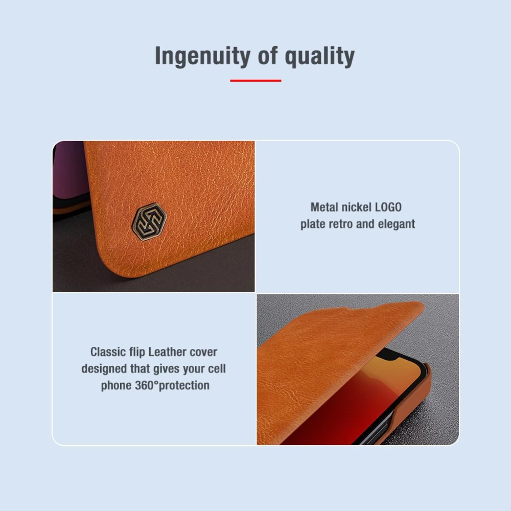 Apple iPhone 13 Pro case black Nillkin Qin Leather 