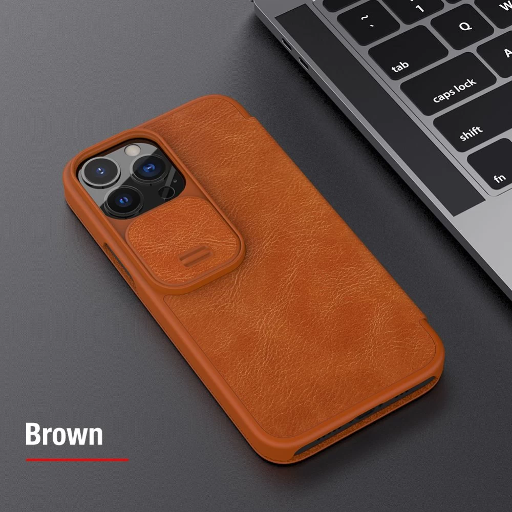 Apple iPhone 13 Pro case black Nillkin Qin Leather 