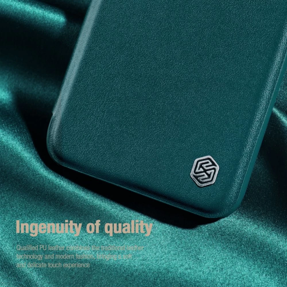 Apple iPhone 13 Pro dėklas pilkas Nillkin Qin Leather (Cloth Version)