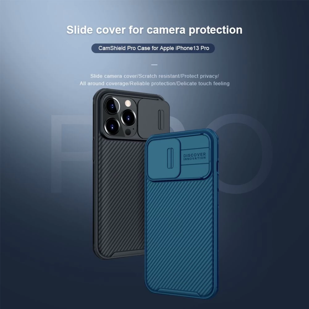 Apple iPhone 13 Pro case blue Nillkin CamShield 