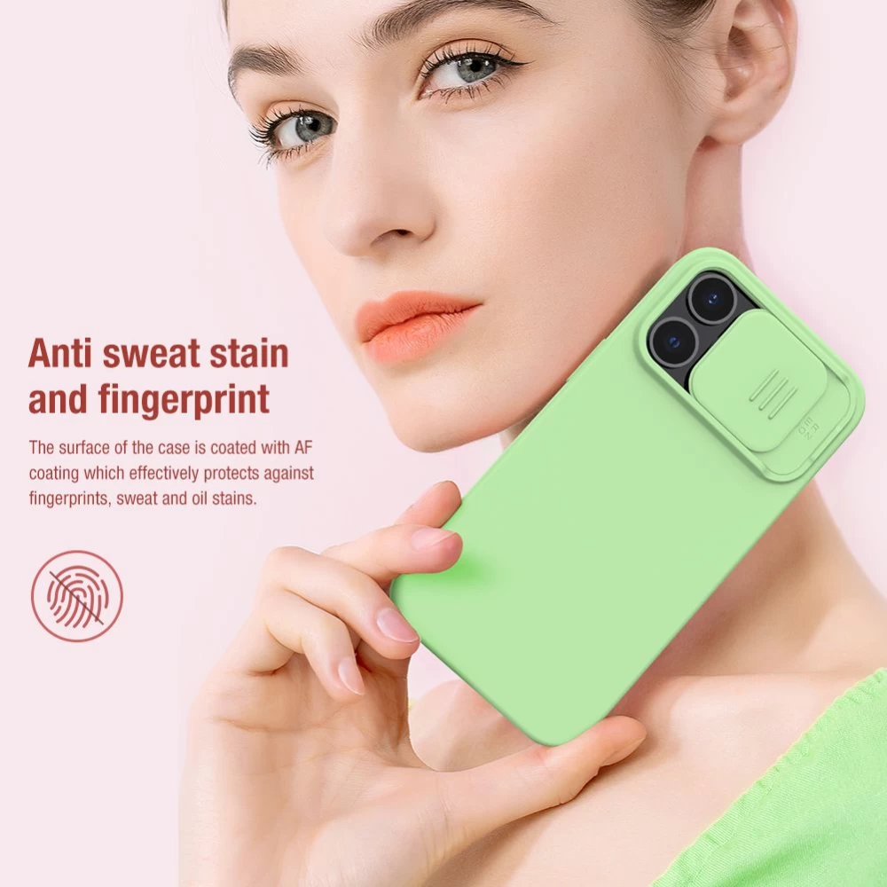 Apple iPhone 13 Pro ümbris sinine Nillkin CamShield Silky Magnetic Silicon 