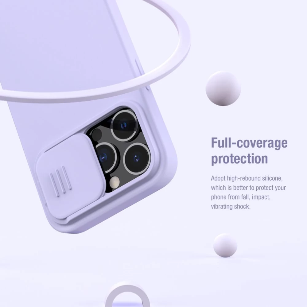Apple iPhone 13 Pro ümbris sinine Nillkin CamShield Silky Magnetic Silicon 