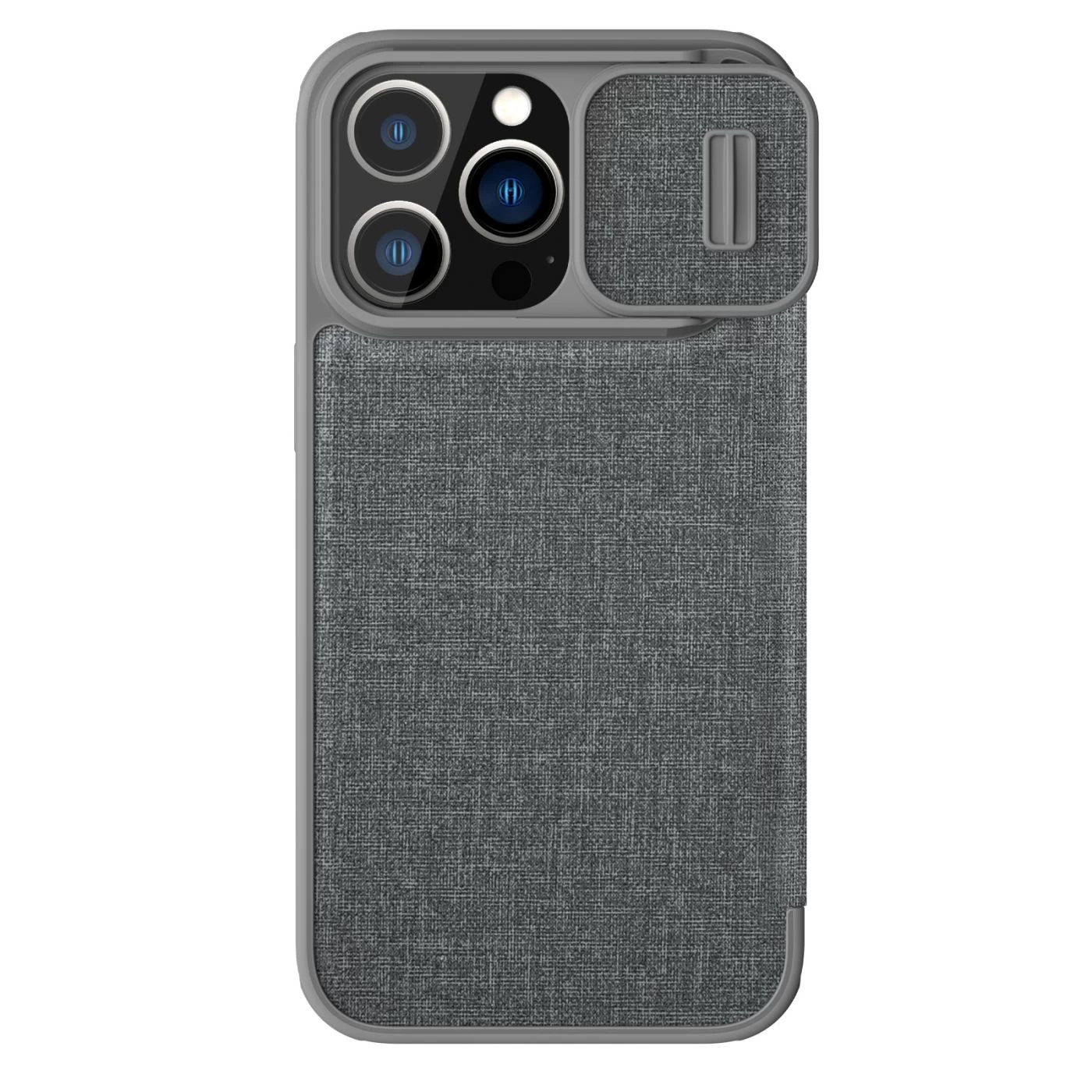 Apple iPhone 13 Pro dėklas pilkas Nillkin Qin Leather (Cloth Version)