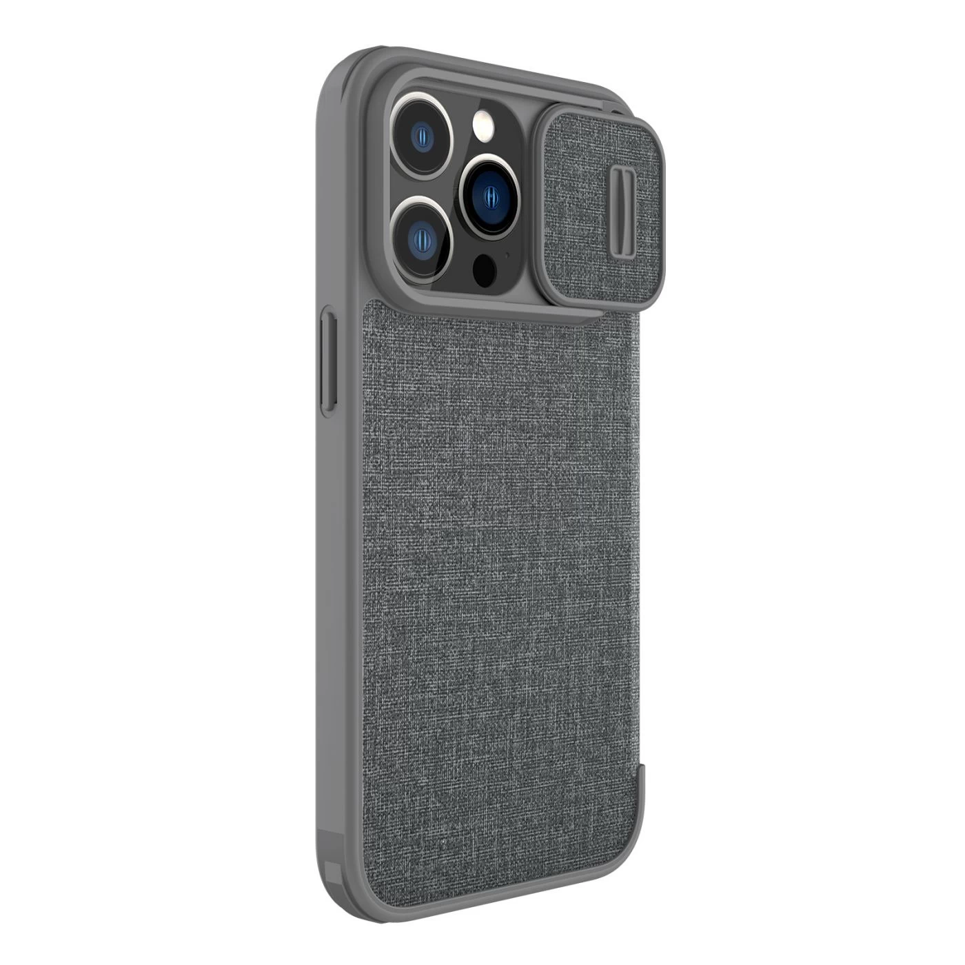 Apple iPhone 13 Pro dėklas pilkas Nillkin Qin Leather (Cloth Version)
