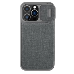 Apple iPhone 13 Pro dėklas pilkas Nillkin Qin Leather (Cloth Version)