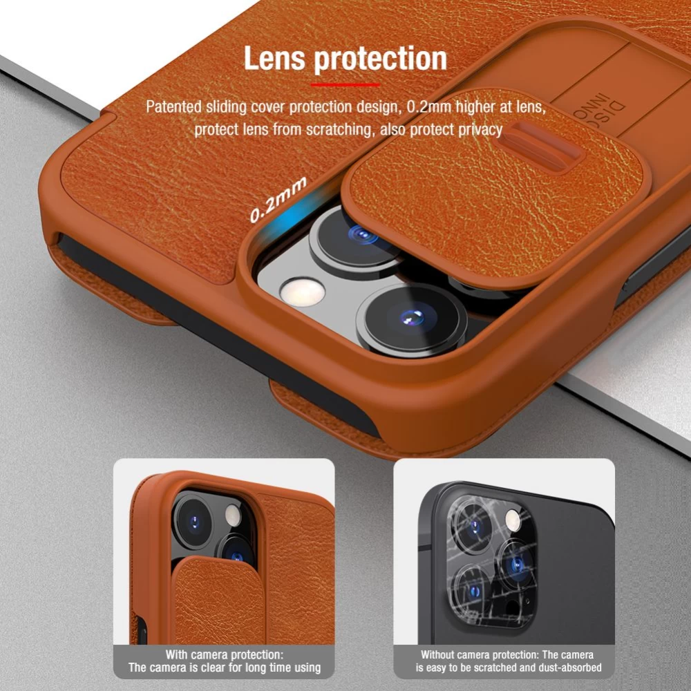 Apple iPhone 13 Pro Max чехол коричневый Nillkin Qin Leather 