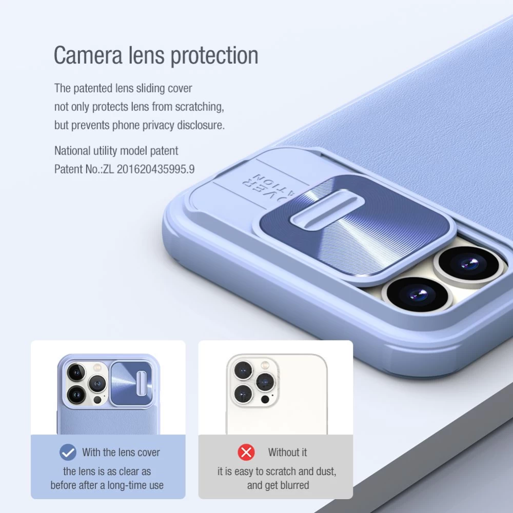 Apple iPhone 13 Pro Max ümbris must Nillkin CamShield Leather 
