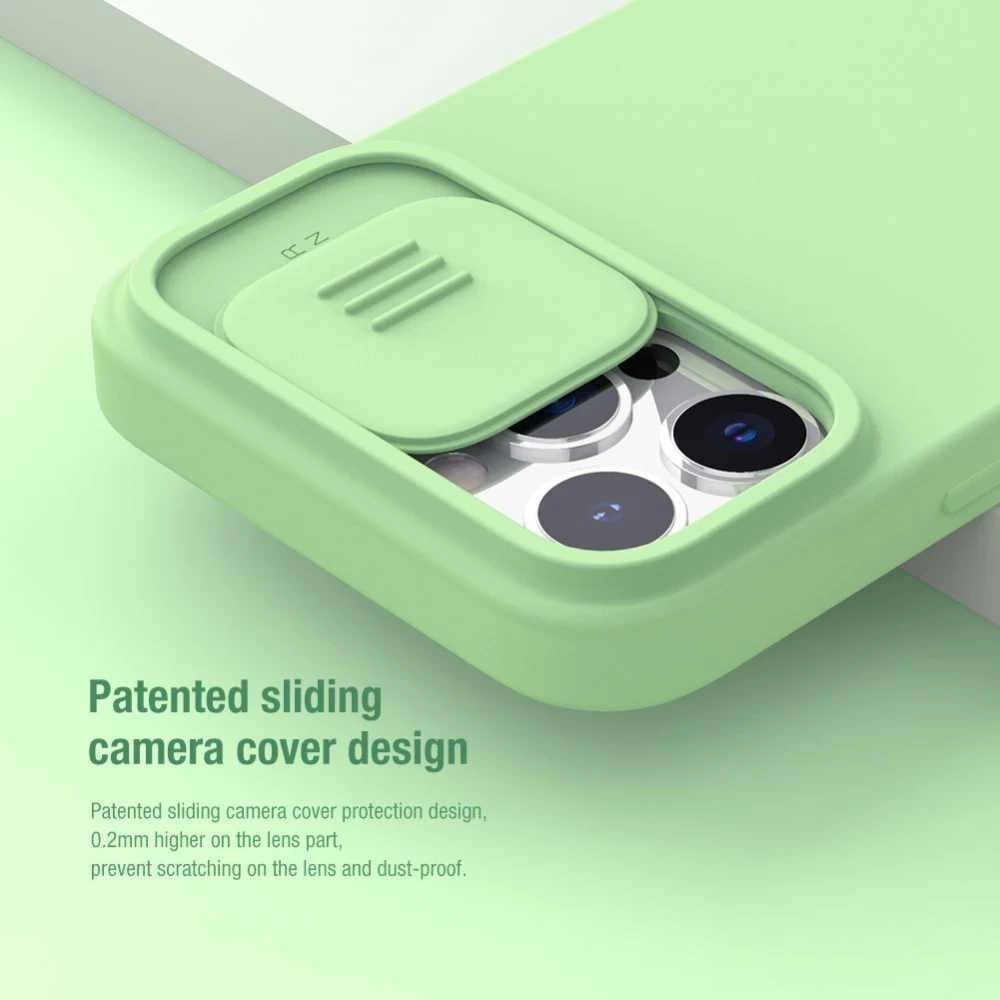 Apple iPhone 13 Pro Max vāciņš melns Nillkin CamShield Silky Magnetic Silicon 