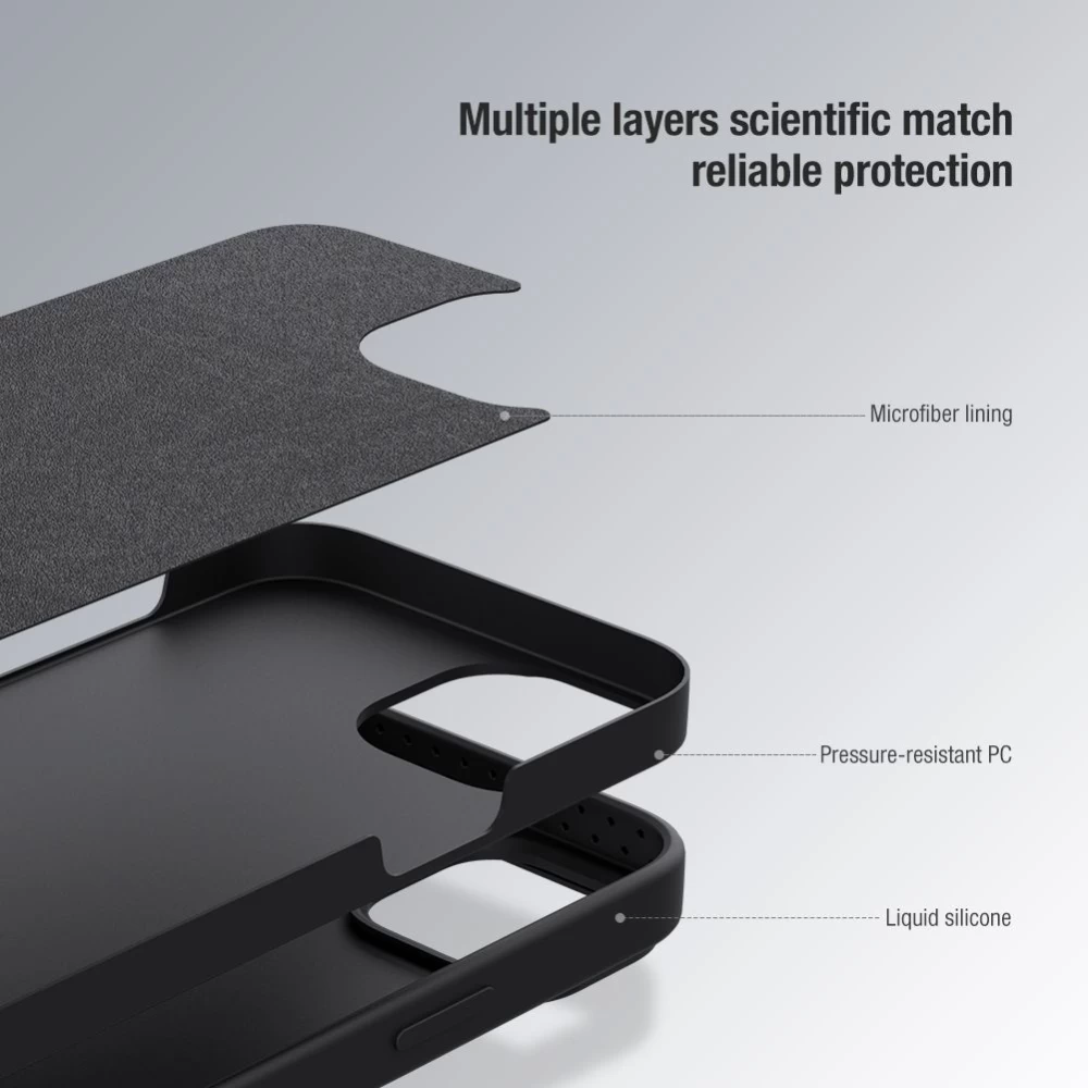 Apple iPhone 13 Pro Max vāciņš melns Nillkin CamShield Silky Magnetic Silicon 