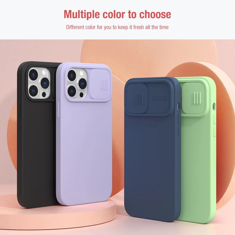 Apple iPhone 13 Pro Max vāciņš melns Nillkin CamShield Silky Magnetic Silicon 